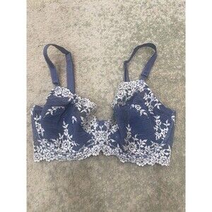 WACOAL Size 34DD Bra Purple 65191 Embrace Lace Embroidered Flowers Underwire
